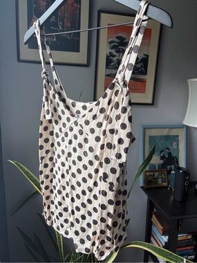 Vintage Cream Polka Dot Tie-Strap Camisole